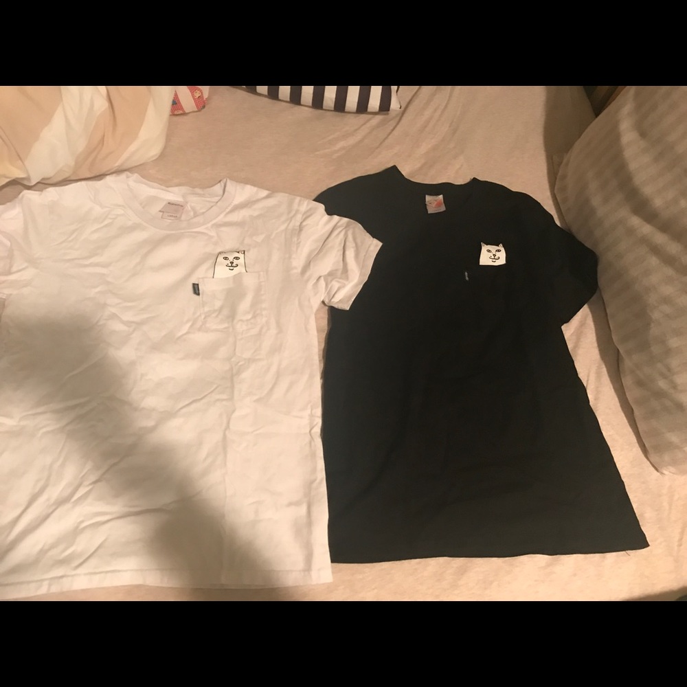 2 ripndip cat tee shirts